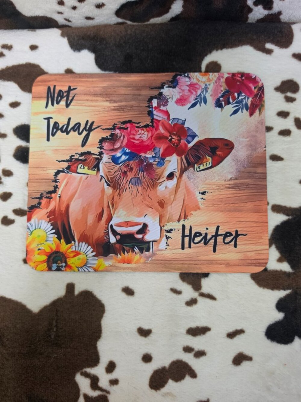 Computer Mouse Pad Not Today Heifer Cow Funny